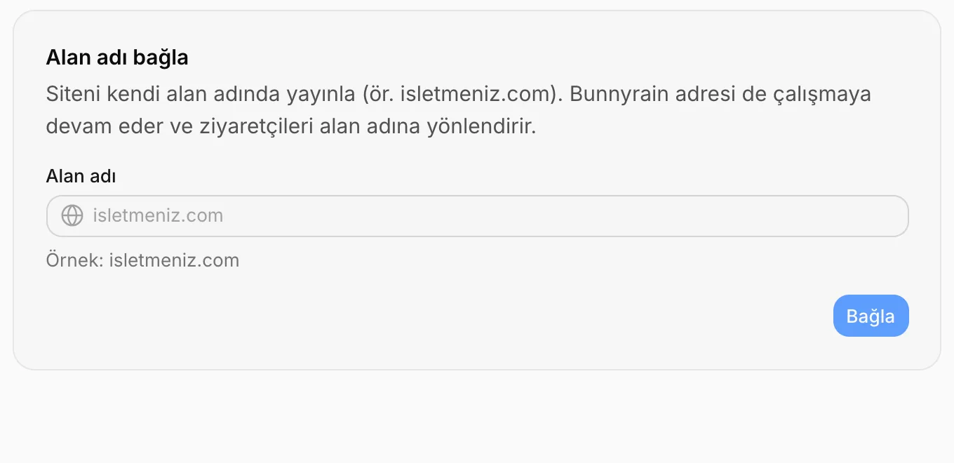 Alan adı bağla kartı