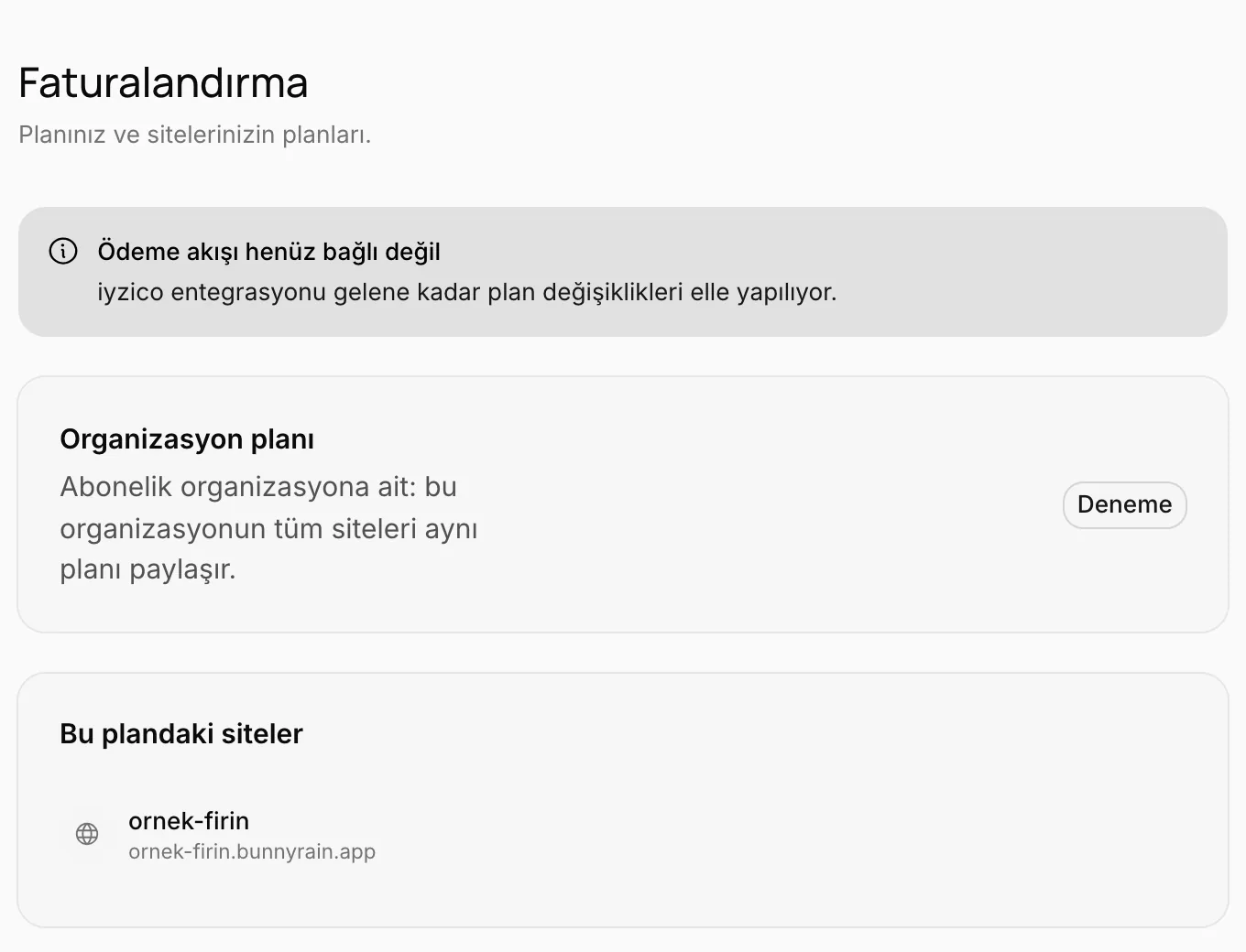 Faturalandırma: organizasyon planı ve bu plandaki siteler
